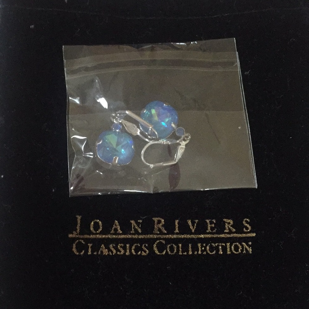Joan Rivers crystal style, drop earrings